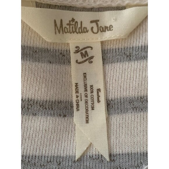 Matilda Jane Classic with a Twist Striped Top With Floral Lace Size M - Picture 6 of 16